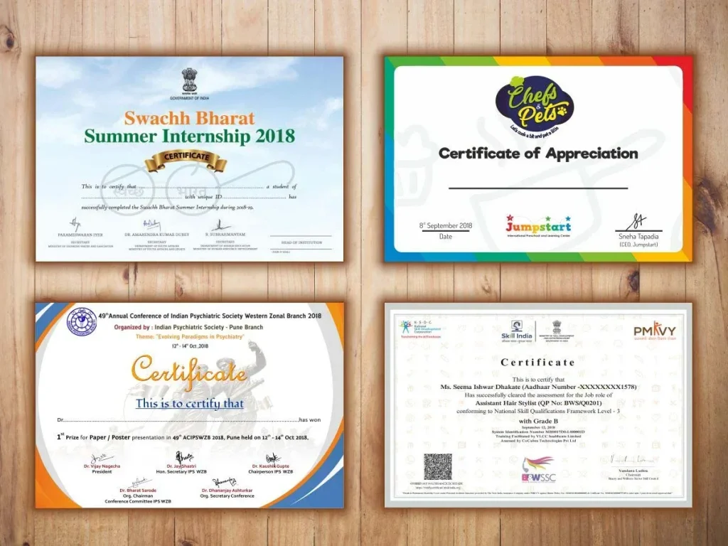 Certificate Printing Chesterfield