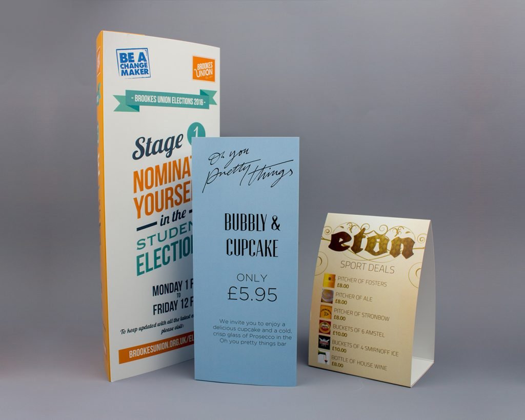 Table Tents Printing Chesterfield